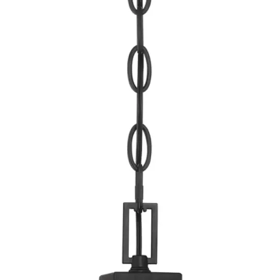 Possini Euro Design Arley Modern Outdoor Hanging Light Black Geometric Frame 12 1/2" Seedy Glass for Post Exterior Barn Deck House Porch Yard Patio image {5}