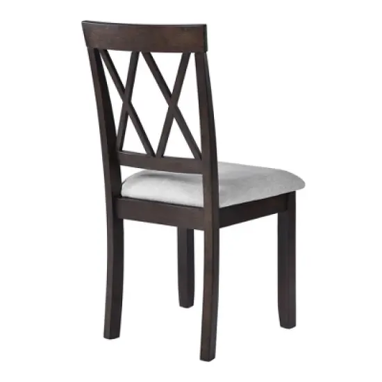 Foldable Dining Table Set for Small Space, 5 Pcs Set Farmhouse Style, Small Kitchen Table Set with Drop Leaf and 4 Dining Upholstered Chairs, Black image {15}