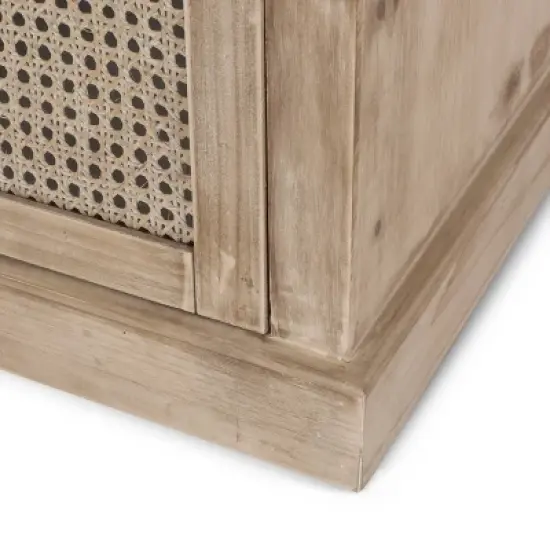 Niemi Rustic Storage Bench with Cushion Beige/ Natural/Black - Christopher Knight Home image {8}