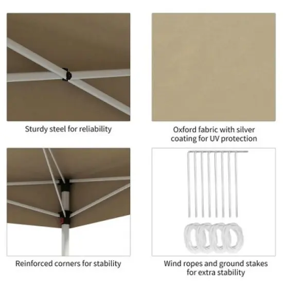 Resenkos Backyard Garden Canopy, Camping Canopy Screen Tent,13' x 13' Pop Up Canopy Tent with Height Adjustable, Carry Bag for Outdoor, Garden, Patio, image {5}