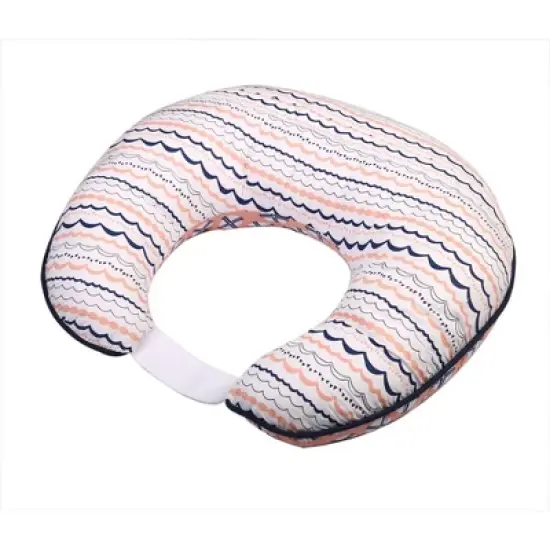 Bacati - 3 pc Olivia Tribal Print Coral Navy Hugster Feeding & Infant Support Nursing Pillow image {8}