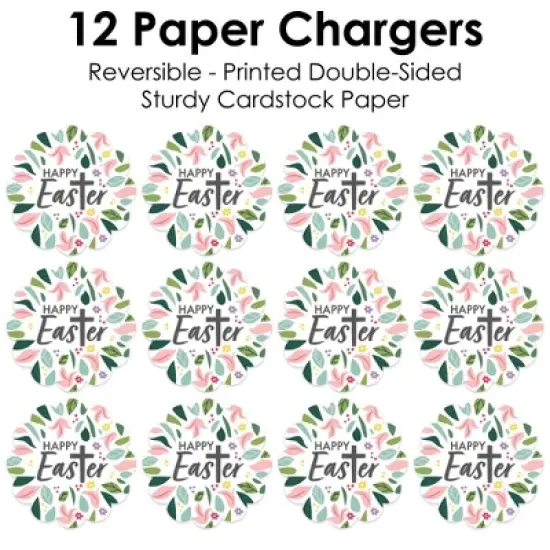 Big Dot of Happiness Religious Easter - Christian Holiday Party Round Table Decorations - Paper Chargers - Place Setting For 12 image {4}