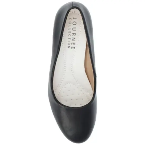 Journee Collection Womens Luu-m Comfort Insole Round Toe Low Block Heel Pumps image {3}