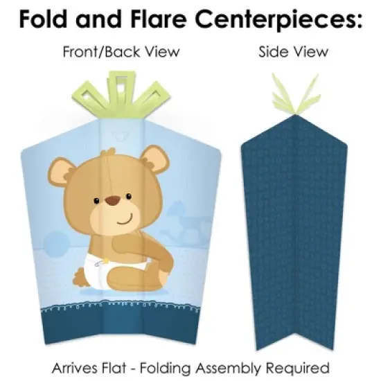 Big Dot of Happiness Baby Boy Teddy Bear - Baby Shower Decor and Confetti - Terrific Table Centerpiece Kit - Set of 30 image {3}