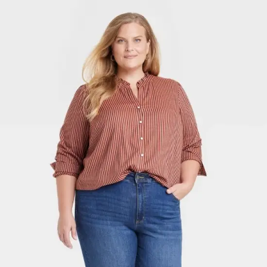 Women's Balloon Sleeve High Neck Shirt - Knox Rose&trade; image {3}