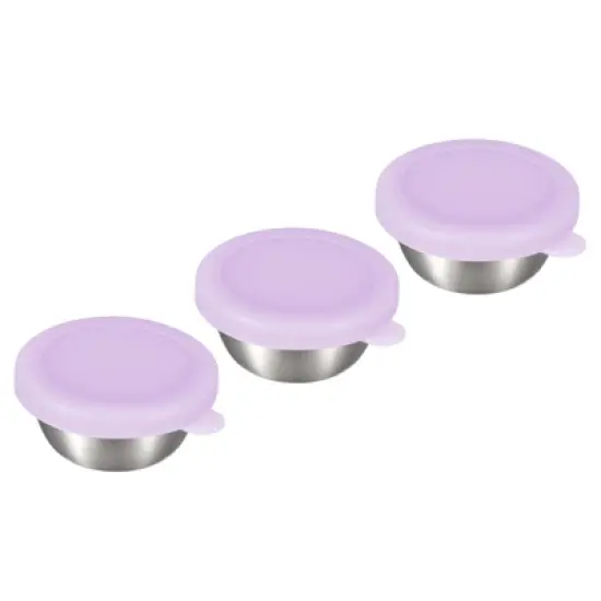 Unique Bargains Stainless Steel Bento Box Picnic Travel Salad Dressing Container with Lids 3 Pcs image {5}