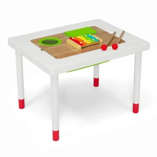 Delta Children Compact Play and Learn Sensory Table for Kids' Includes Musical Instruments - White/Natural image {13}