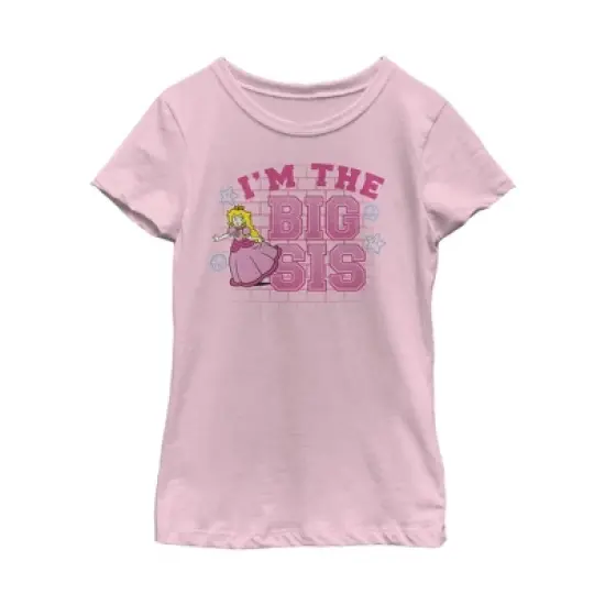 Girl's Nintendo Big Sis Princess Peach T-Shirt image {2}