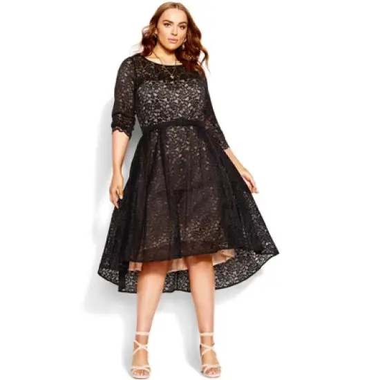 Women's Plus Size Lace Lover Dress - black | CITY CHIC image {5}