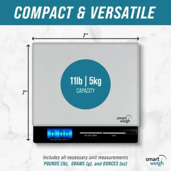 Smart Weigh PL11B Digital Scale with Large Display and Tempered Glass Platform image {1}