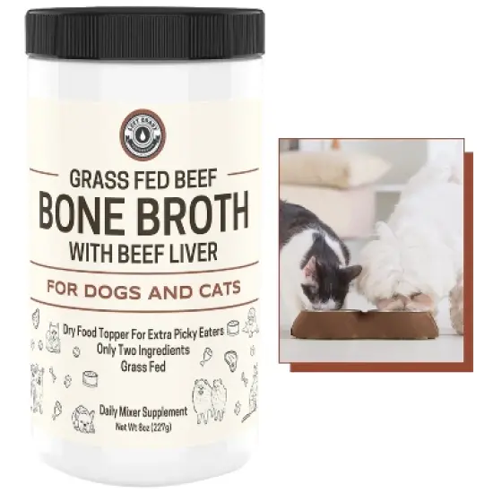 Bone Broth for Dogs and Cats with Beef Liver, Dog Food Toppers for Picky Eaters, Supports Joint & Gut Health, Beef Flavor, Left Coast Performance, 8oz image {7}