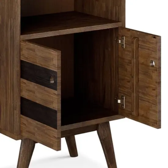 70" Wright Bookcase with Storage Rustic Natural Aged Brown-WyndenHall image {6}