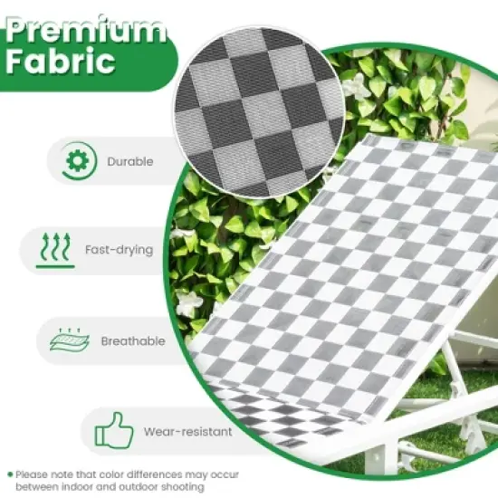 Costway Patio Lounge Chair Chaise Adjustable Reclining Chair Garden Deck Wheel image {7}