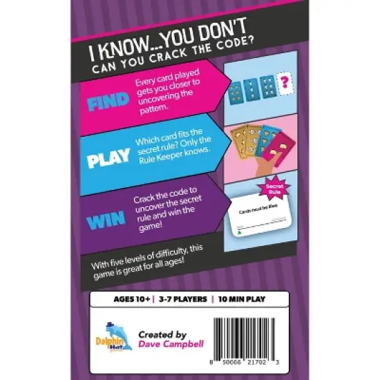 Dolphin Hat Games I Know You Don't Card Game: Creative Thinking, 2-6 Players, Includes Instructions image {1}