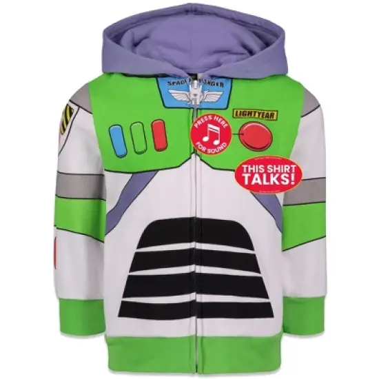 Disney Pixar Pixar Toy Story Buzz Lightyear Fleece iTalk Zip Up Hoodie Little Kid to Big Kid image {2}