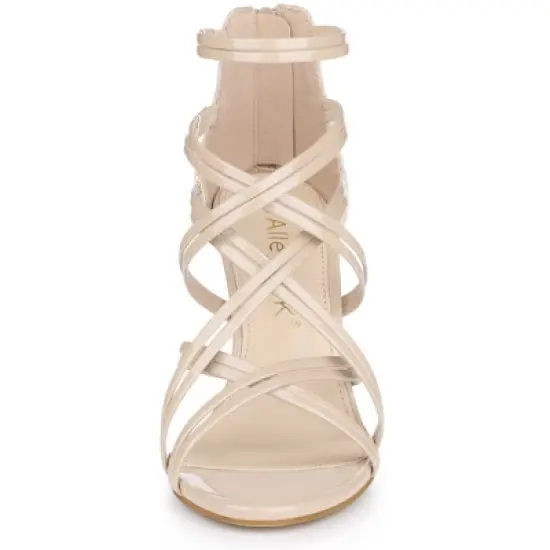 Allegra K Women's Open Toe Strappy Stiletto Heel Lace Up Sandals image {1}