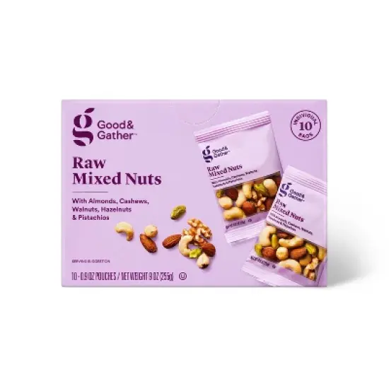 Unsalted Raw Mixed Nuts - 9oz/10ct - Good & Gather&trade; image {4}