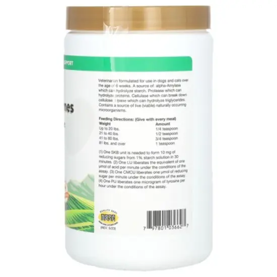 NaturVet Digestive Enzymes, Daily Digestive Support + Pre & Probiotic Powder, For Dogs & Cats, 1 lb (454 g) image {2}