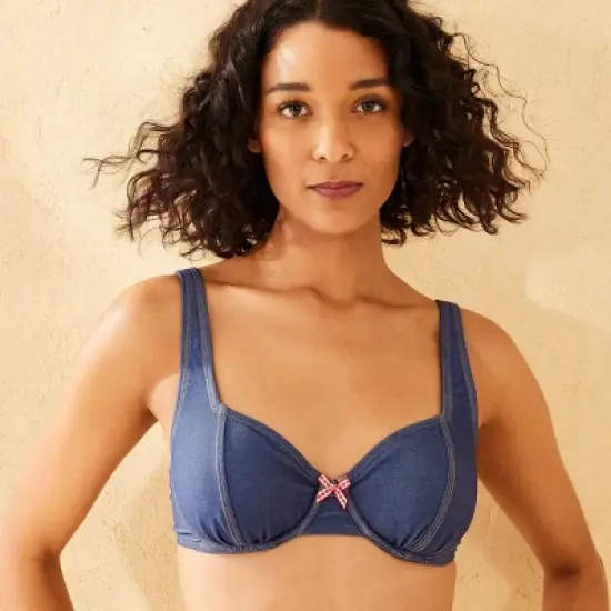 Women's Underwire Bikini Top - Wild Fable&trade; Blue Denim image {2}