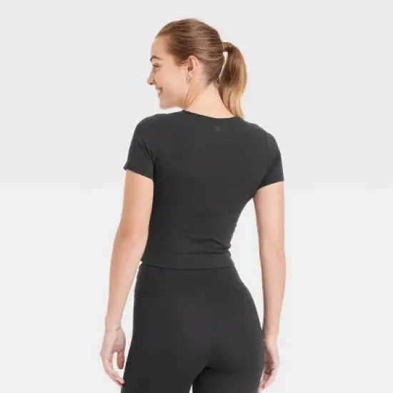 Women's Everyday Soft Cropped Short Sleeve T-Shirt - All In Motion&trade; image {1}