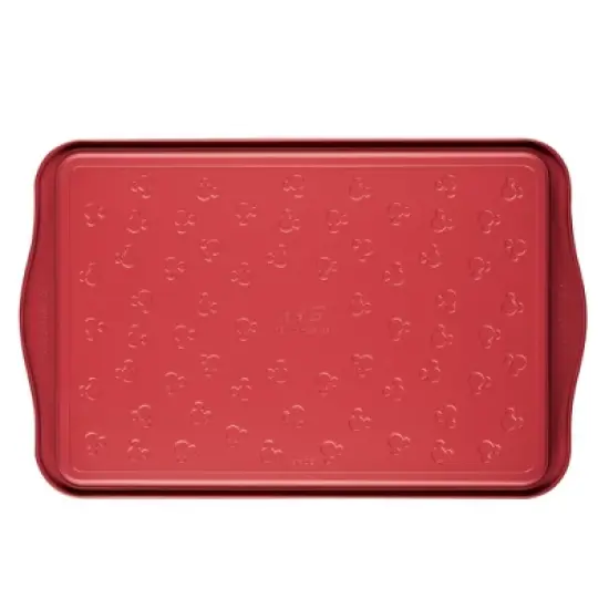 Farberware Disney Bake with Mickey Mouse 10"x15" Nonstick Cookie Pan Red: Steel Baking Sheet, Dishwasher-Safe image {11}