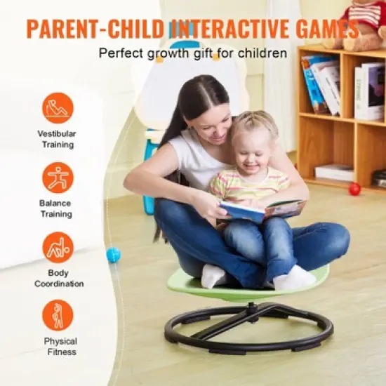 VEVOR Kids Swivel Chair, 220 LBS Capacity, Sensory Spinning Chair, Autistic Kids Sensory Toy Chair with Non-Slip Metal Base,  Green image {6}