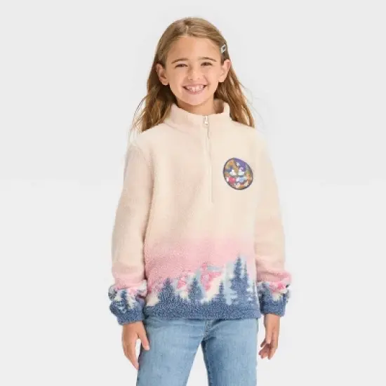 Girls' Disney Mickey & Minnie Mouse Pullover Sweatshirt - Off White image {3}