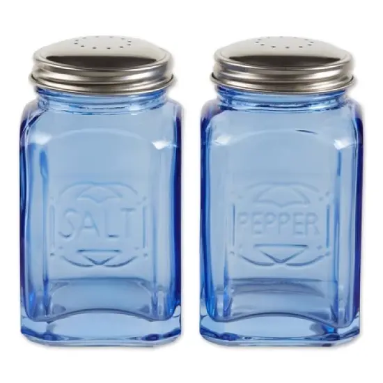 RSVP International Retro Glass Salt & Pepper Set - Blue image {6}