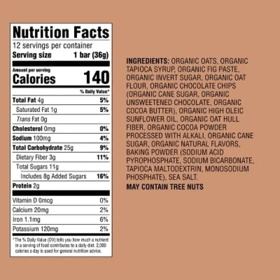 Organic Chocolate Brownie Whole Grain Baked Bar - 15.24oz/12ct - Good & Gather&trade; image {4}