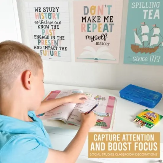 Hadley Designs Boho History Bulletin Board Classroom Decor Posters, Set of 6 image {5}