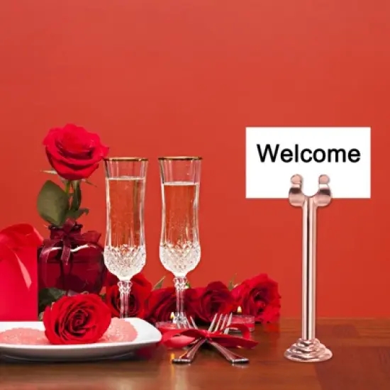 Unique Bargains Smooth Stable Rust Resistant Party Wedding Card Holders 12 Pcs Gold 3.9 Inch image {3}