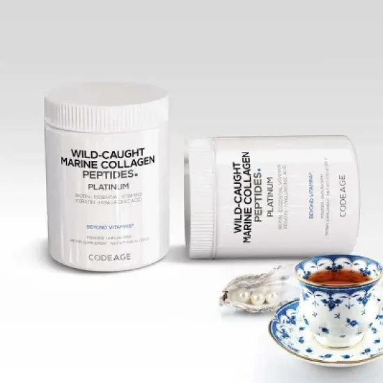 Codeage Marine Collagen Protein Powder Platinum, Fish Collagen Peptides + Vitamins, Biotin - 11.50 oz image {3}
