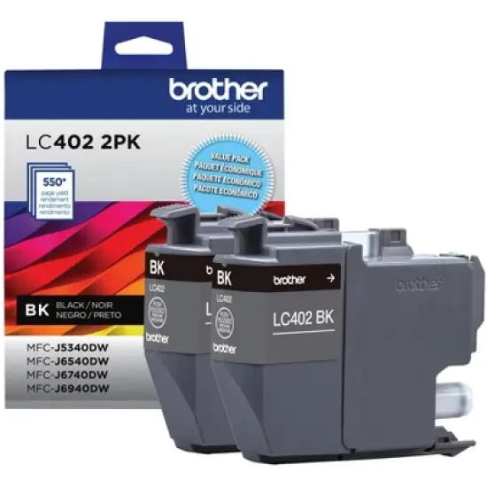 Brother Original High Yield Ink Cartridge - Black - 2 Pack - LC4022PKS. image {4}