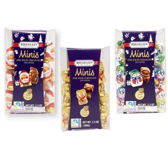 Riegelein Minis Solid Chocolate Gold Bear 33% Cocoa Fairtrade 3.5 Oz / 100 G.. (Pack of 2) image {5}