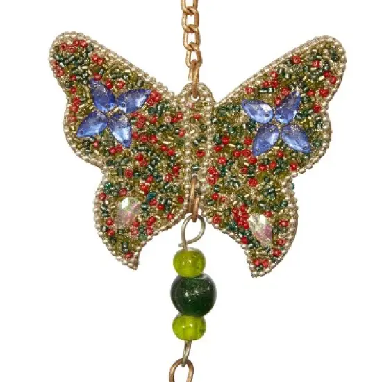 39" Iron Eclectic Butterfly Windchime - Olivia & May: Whimsical Home Decor, Easy Hang image {3}