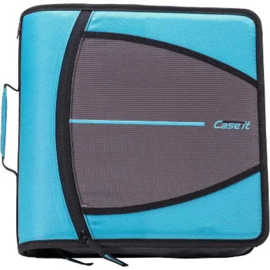 Case-it Might Zip Tab Zipper Binder, 3" O-Ring with 5-Color tab Expanding File Folder  - 600 Sheet Capacity image {10}