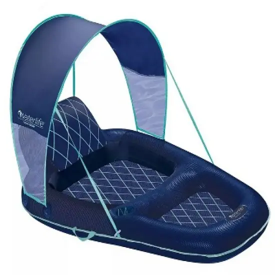 Waterlife Ultimate Sunshade Recliner with Removable Canopy, Navy image {1}