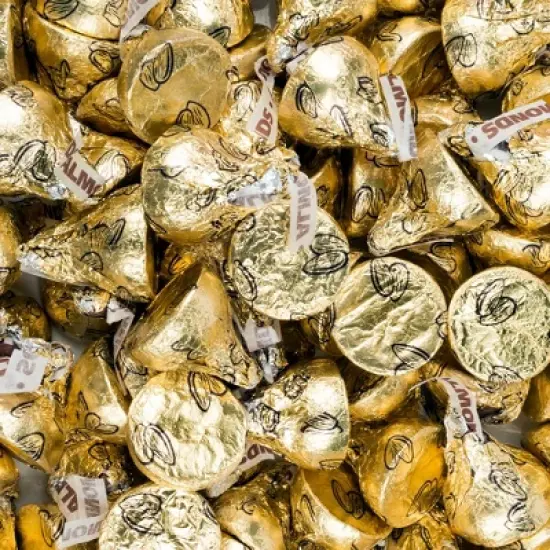 Gold Hershey's Kisses with Almonds Candy Milk Chocolates image {3}