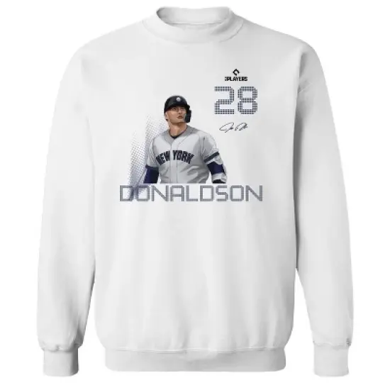 MLBPA Men's Donaldson Pw Licensed Mlb Baseball Josh Donaldson New York Yankees Long Sleeve Graphic Cotton Pullover Sweatshirt - White 2X image {4}