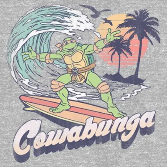 Junior's Teenage Mutant Ninja Turtles Retro Cowabunga Michelangelo T-Shirt image {1}