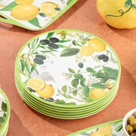 Certified International (Set of 6) 11" Limone Melamine Dinner Plates image {1}