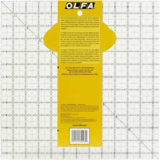OLFA Frosted Advantage Non-Slip Ruler "The Standard"-12-1/2"X12-1/2" image {2}