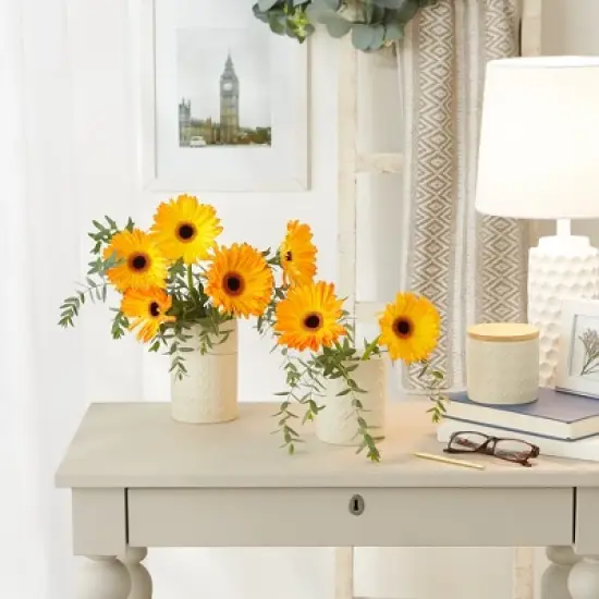 Design Imports Antique White Matte Retro Vine Texture Ceramic Canister Set/3 image {4}