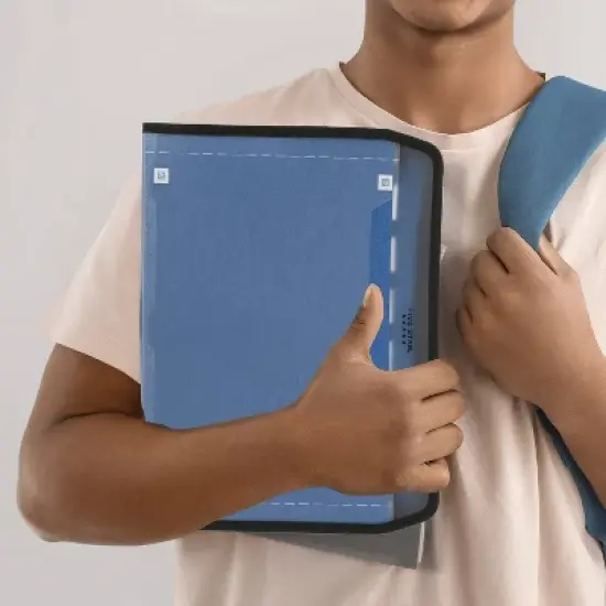 Five Star 7pkt Zipper Expanding File with Study App Pacific Blue: Expandable File Organizer, 7 Compartments, Polypropylene image {6}