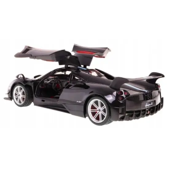 Link 1:14 RC Pagani Huayra Super Sports Car Bright Headlights and Rear Lights Great Gift For Kids - Black image {1}