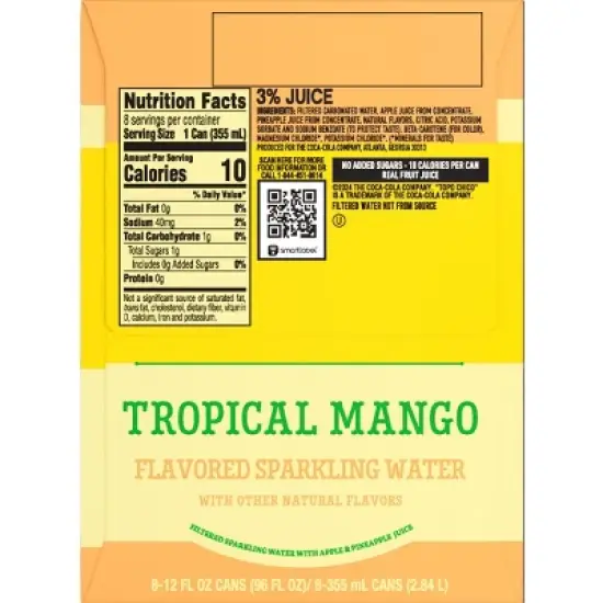 Topo Chico Sabores Tropical Mango Flavored Sparkling Water - 8pk/12 fl oz Cans image {3}