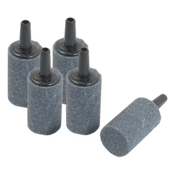 Unique Bargains Aquarium Cylinder Shaped Air Diffuser Bubble Stone Gray 0.59" Dia 5 Pcs image {3}