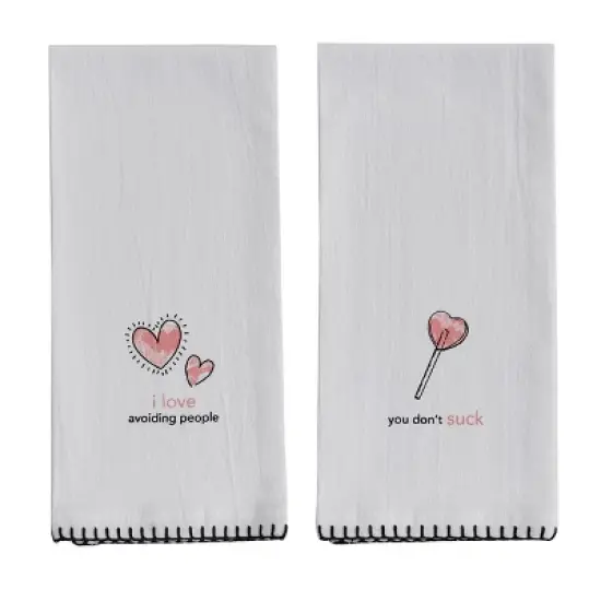 Split P I Love Avoiding People Dishtowel Bundle of 2 image {3}