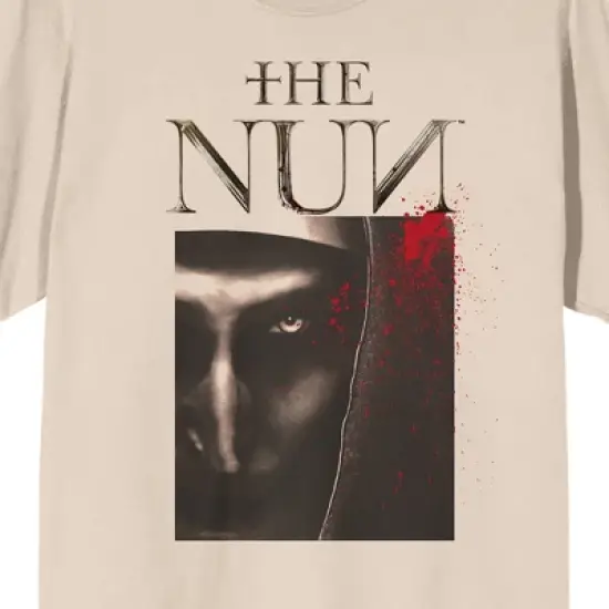 The Nun Scary Face Art Crew Neck Short Sleeve Women's Natural T-shirt image {1}