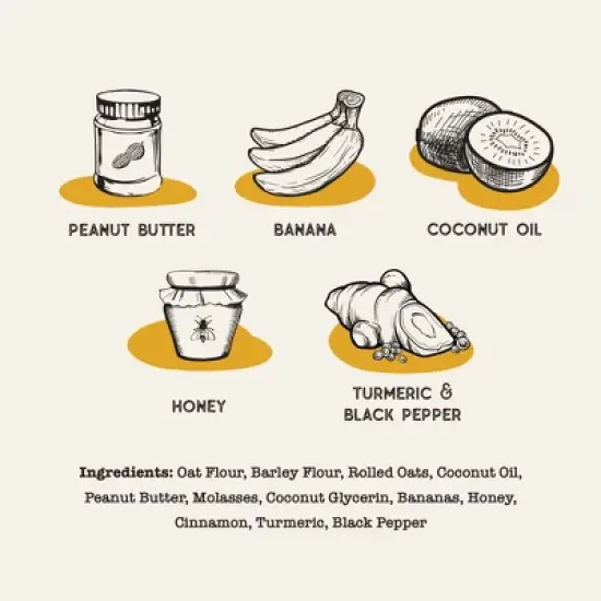 Dog Treat Naturals: Superfood Bites - Peanut Butter & Banana, 8oz, Turmeric image {2}